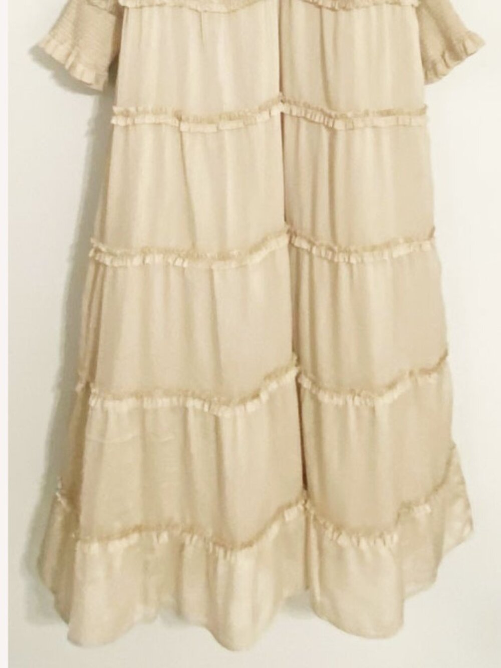Chelsea & Violet Plisse Ruffled Tiered V Neck Maxi Dress - Picture 6 of 6